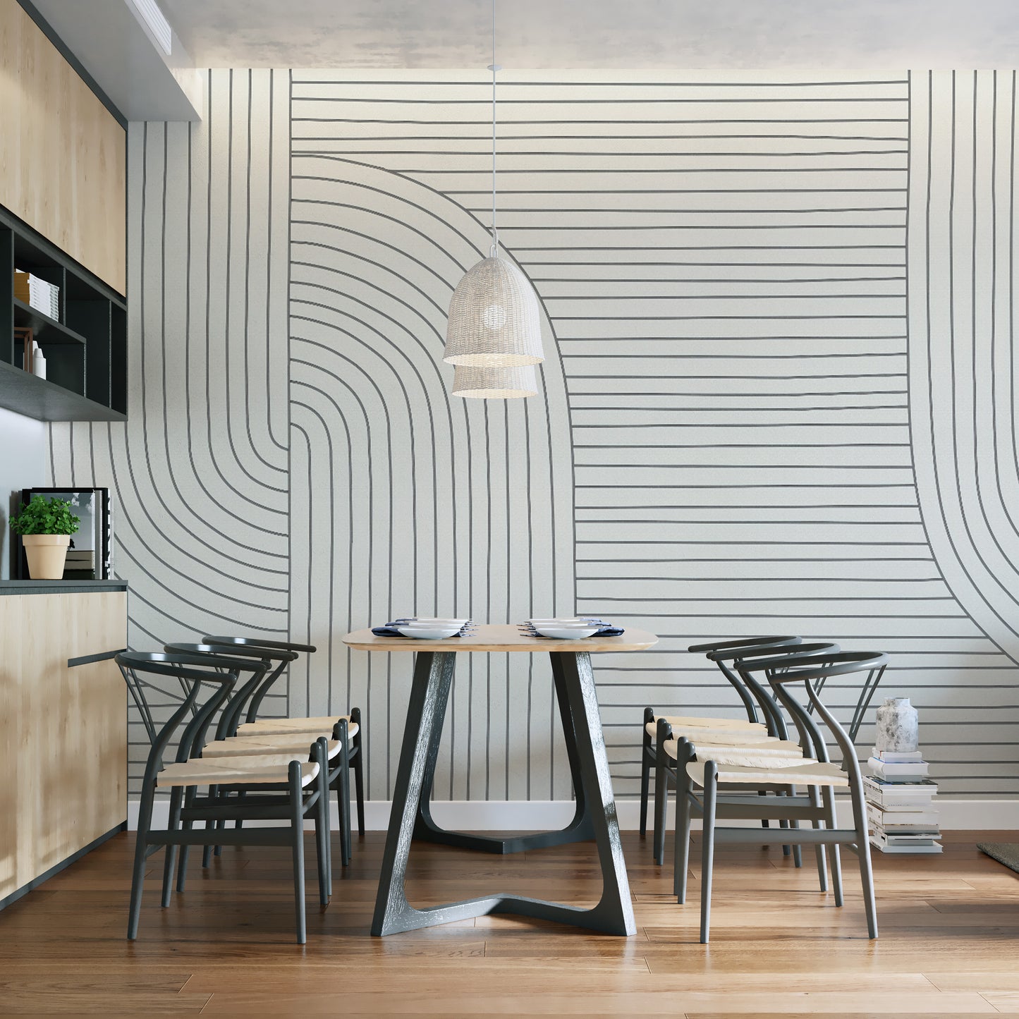 Tapet de linie geometrică minimalistă