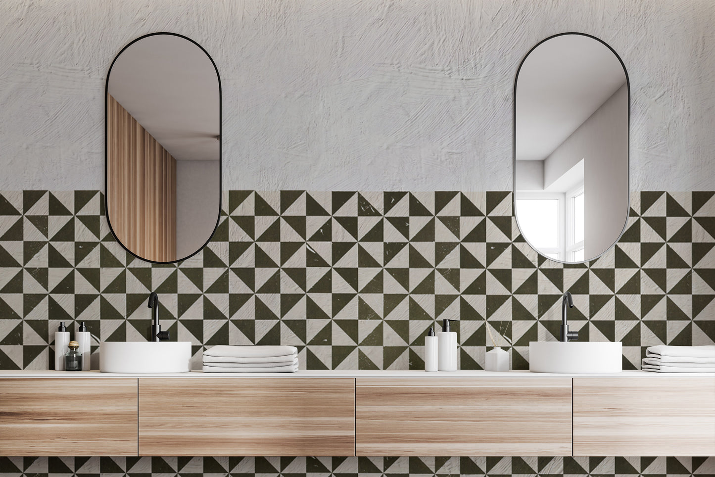 Contemporary minimal geometric wallpaper with texture
