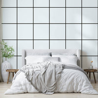 Clean grid wallpaper design perfect for minimal interiors.

