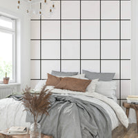 Simple black-and-white grid wallpaper for contemporary rooms.

