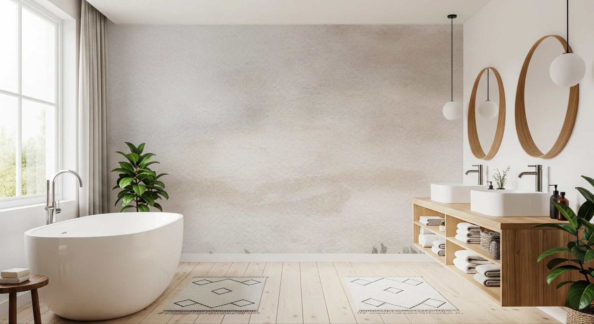 Minimalist Misty Trees Wall Mural