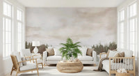 Minimalist Misty Trees Wall Mural