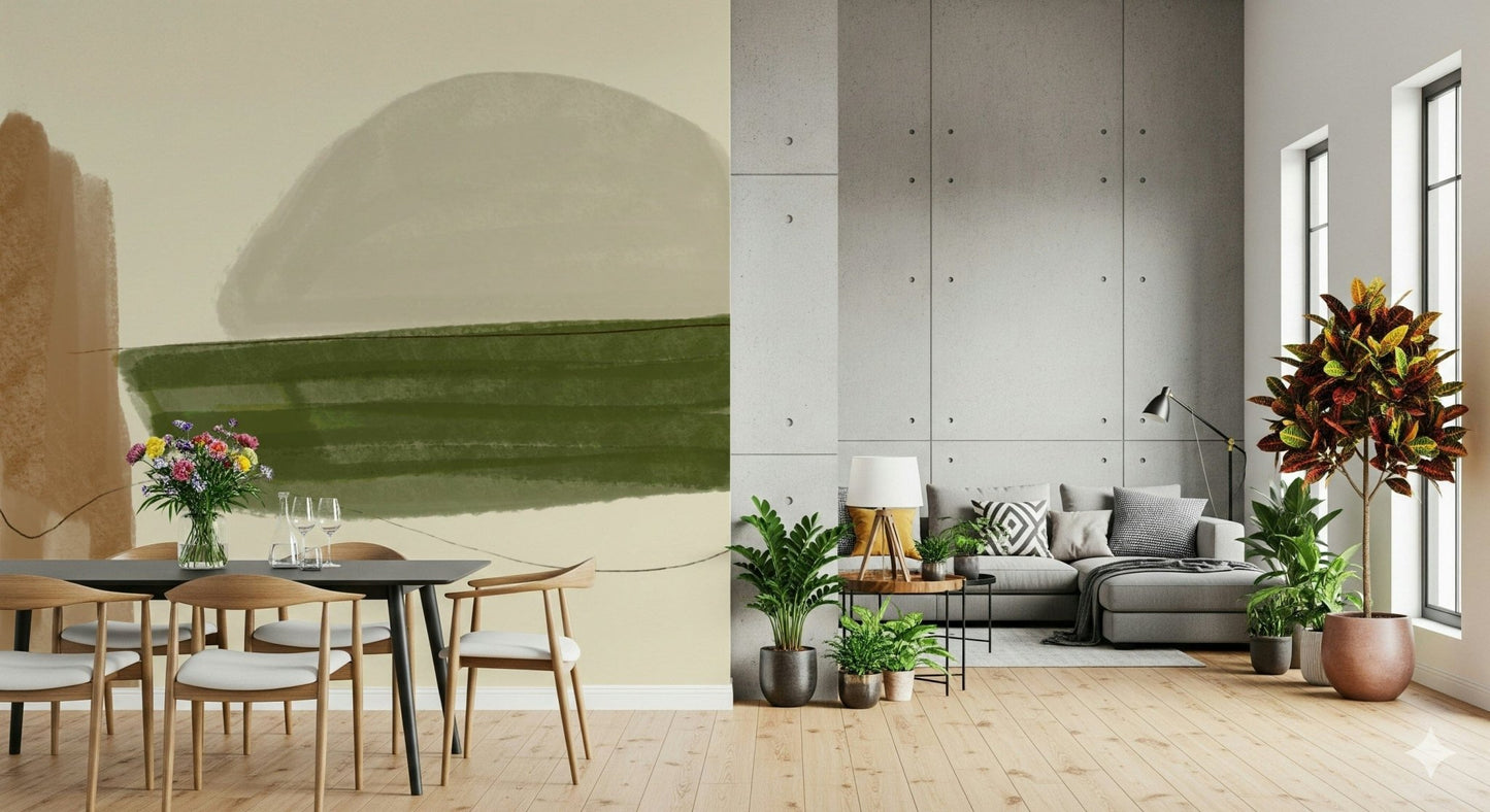 Modern Minimalist Nature Tones art print for stylish home interiors.