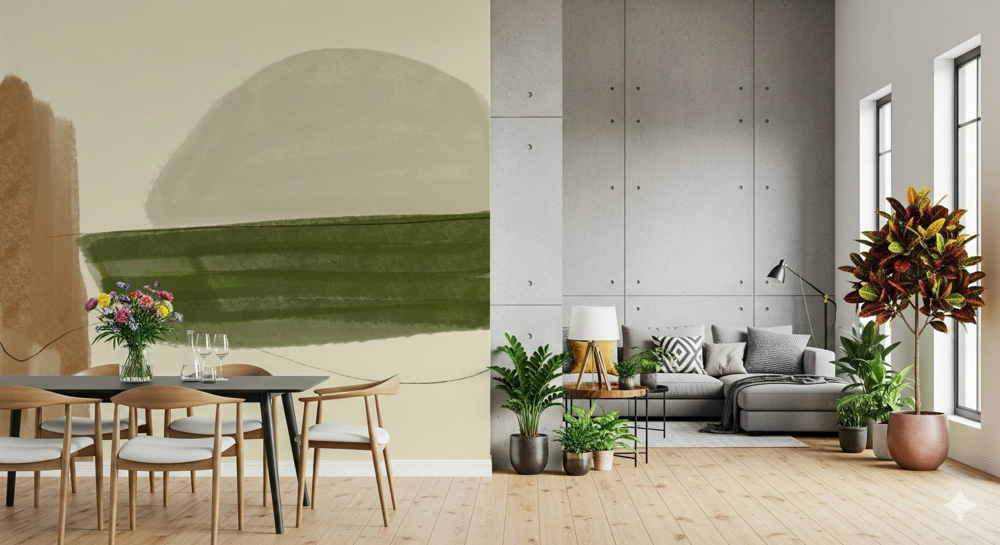Modern Minimalist Nature Tones art print for stylish home interiors.