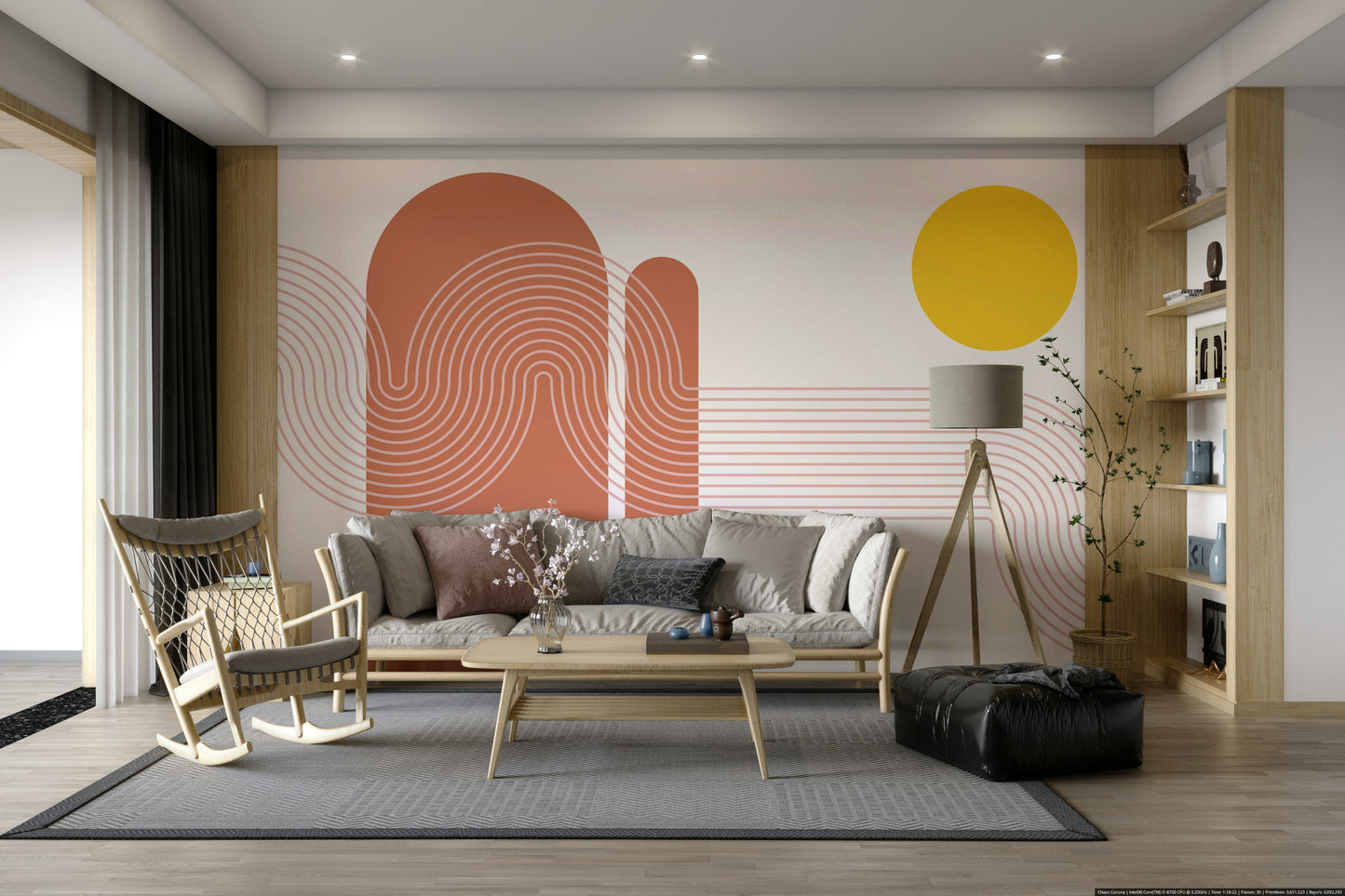 Tranquil wall mural capturing sunset simplicity

