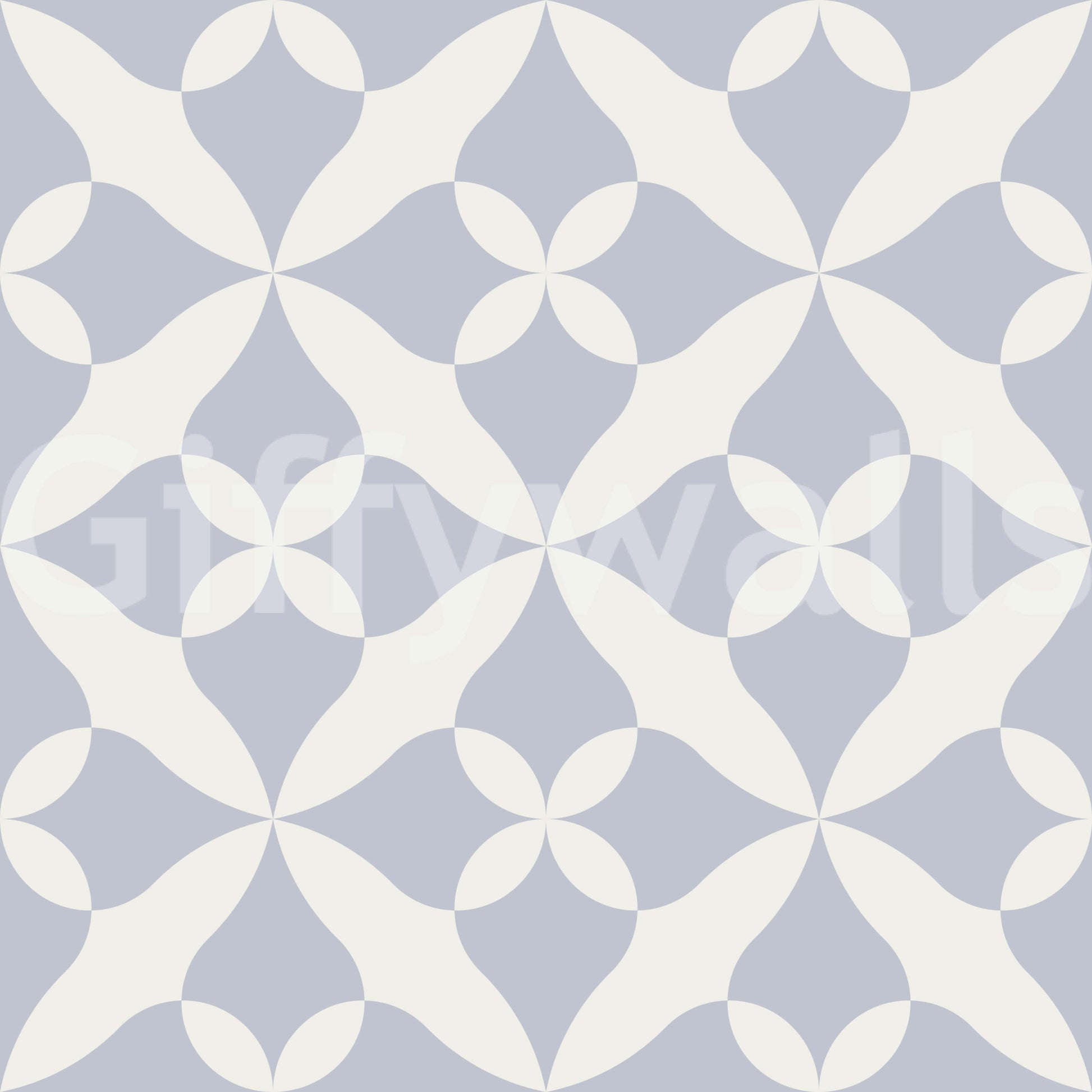 Soft blue clover pattern wallpaper for interiors.