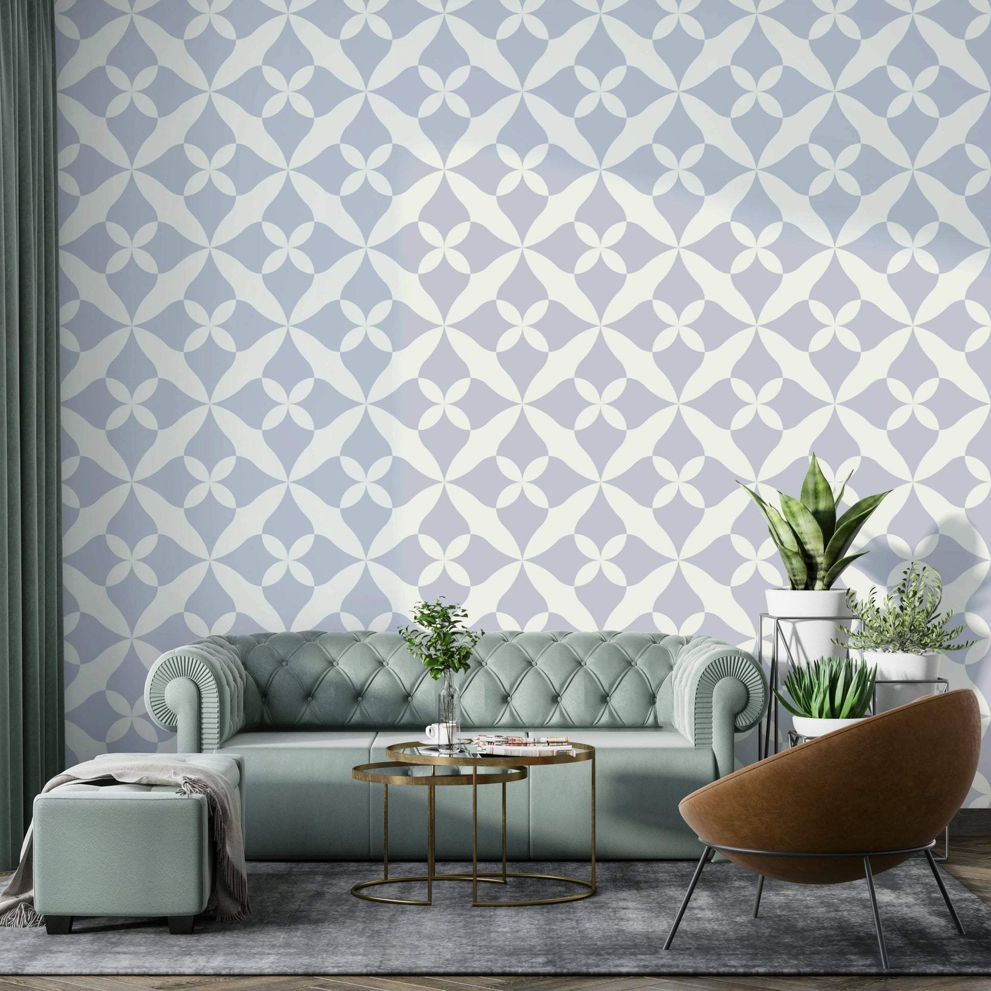 Light grey petal pattern wallpaper for home.