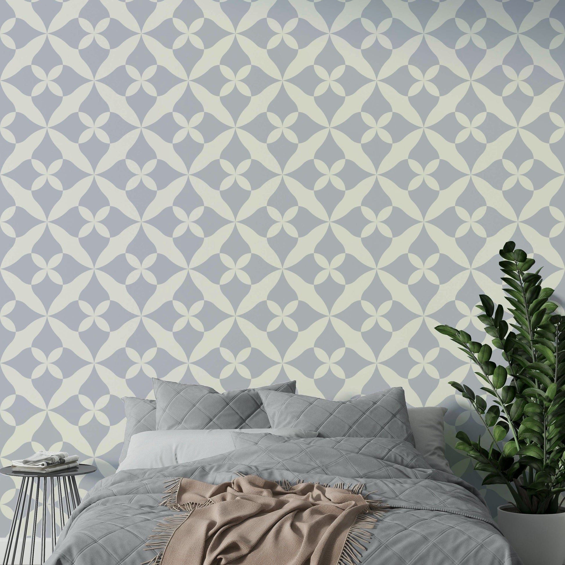 Minimalist grey ornament wallpaper design.