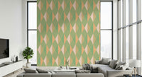 Mint & Peach Triangles soothing repeating chevron paper.