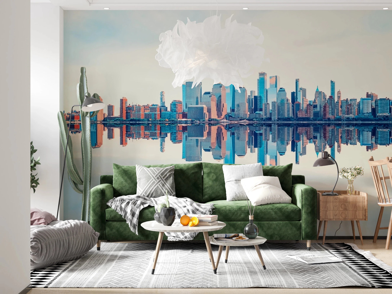 Mirrored Metropolis Wall Mural