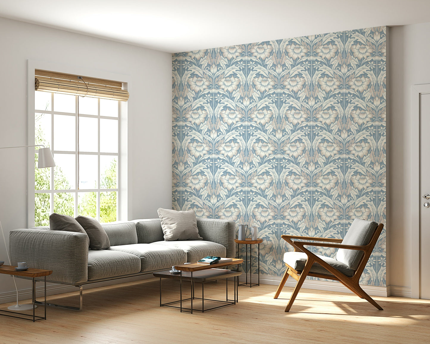 Timeless Garden ‚Äì Mist Blue Wallpaper‚Å†