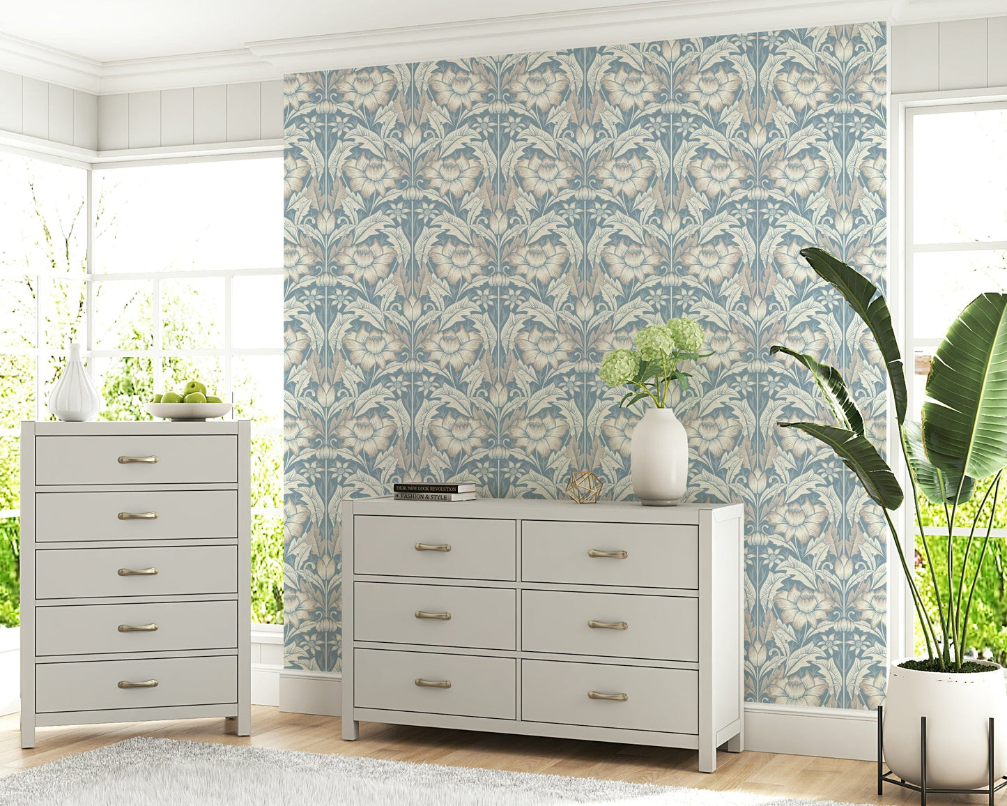 Timeless Garden ‚Äì Mist Blue Wallpaper‚Å†