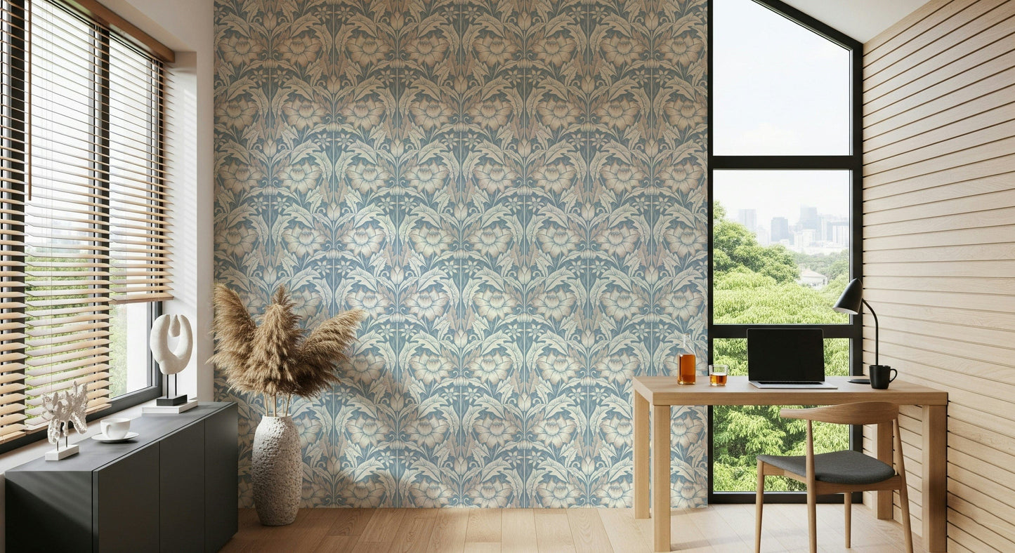 Timeless Garden ‚Äì Mist Blue Wallpaper‚Å†