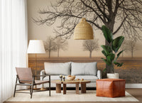 Misty Countryside Wall Mural