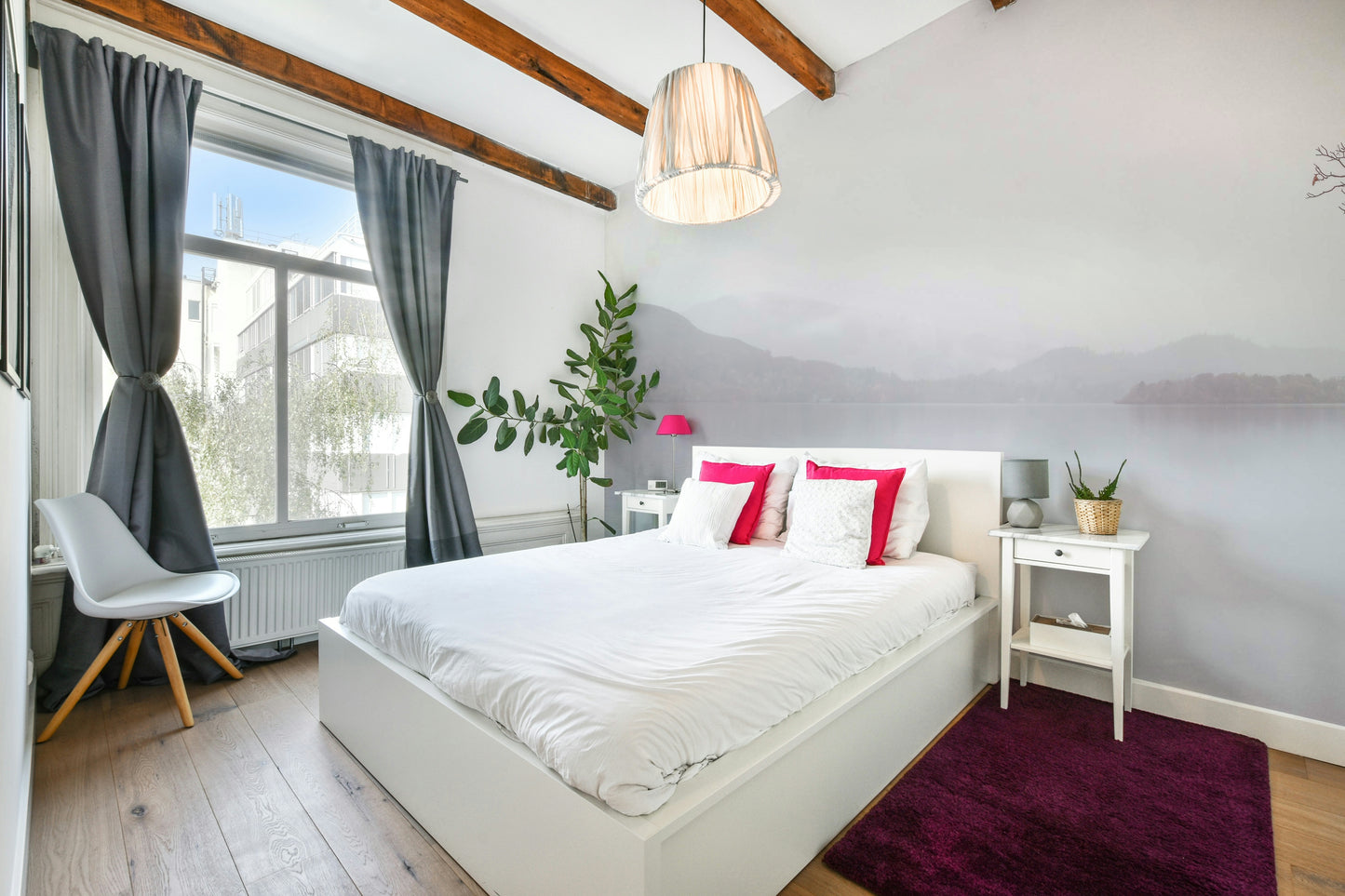 A close-up of the delicate trees and mist.

