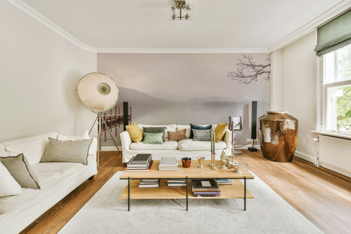 A calm and serene wall covering.

