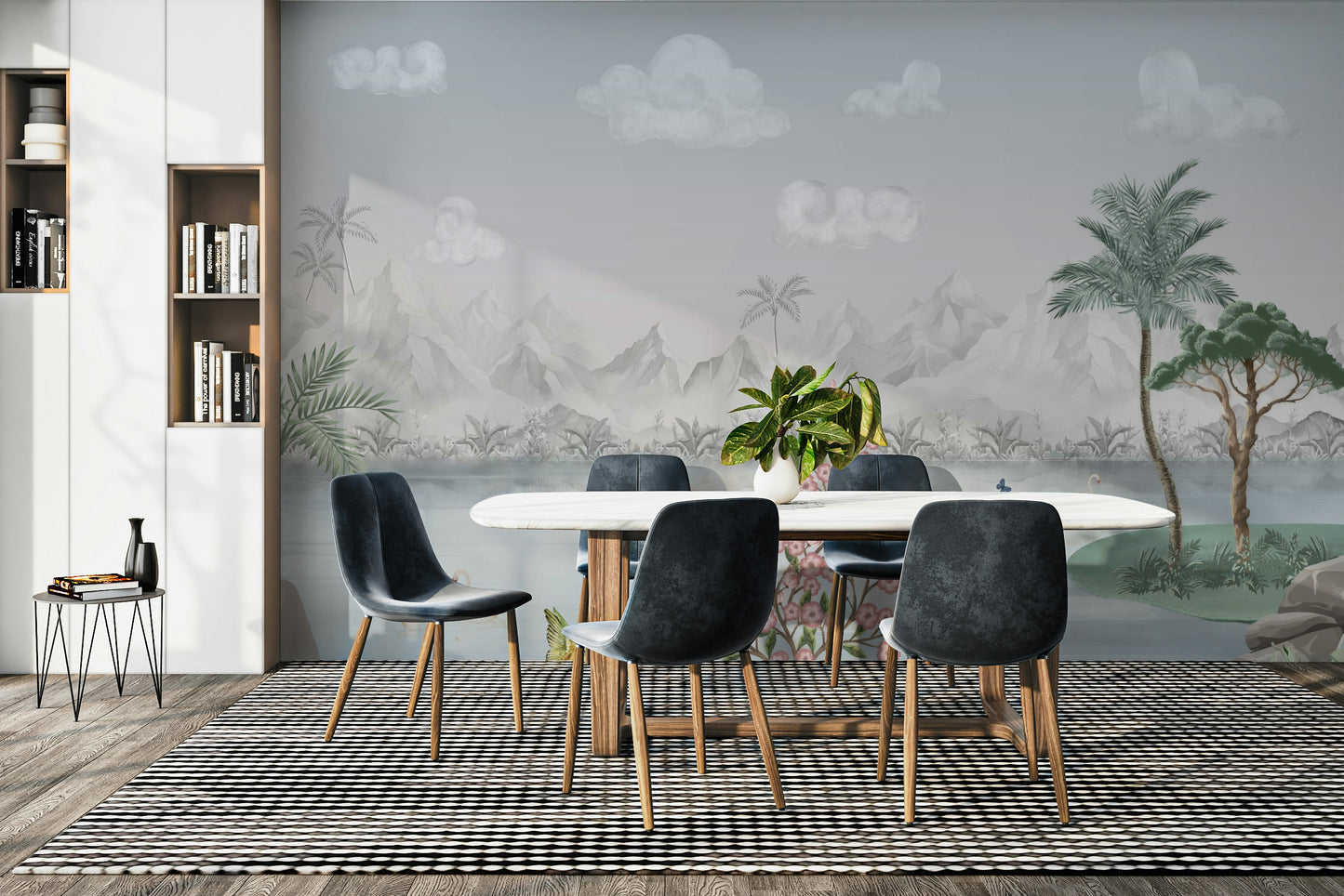 Misty Mountain Lake Escape Wall Mural