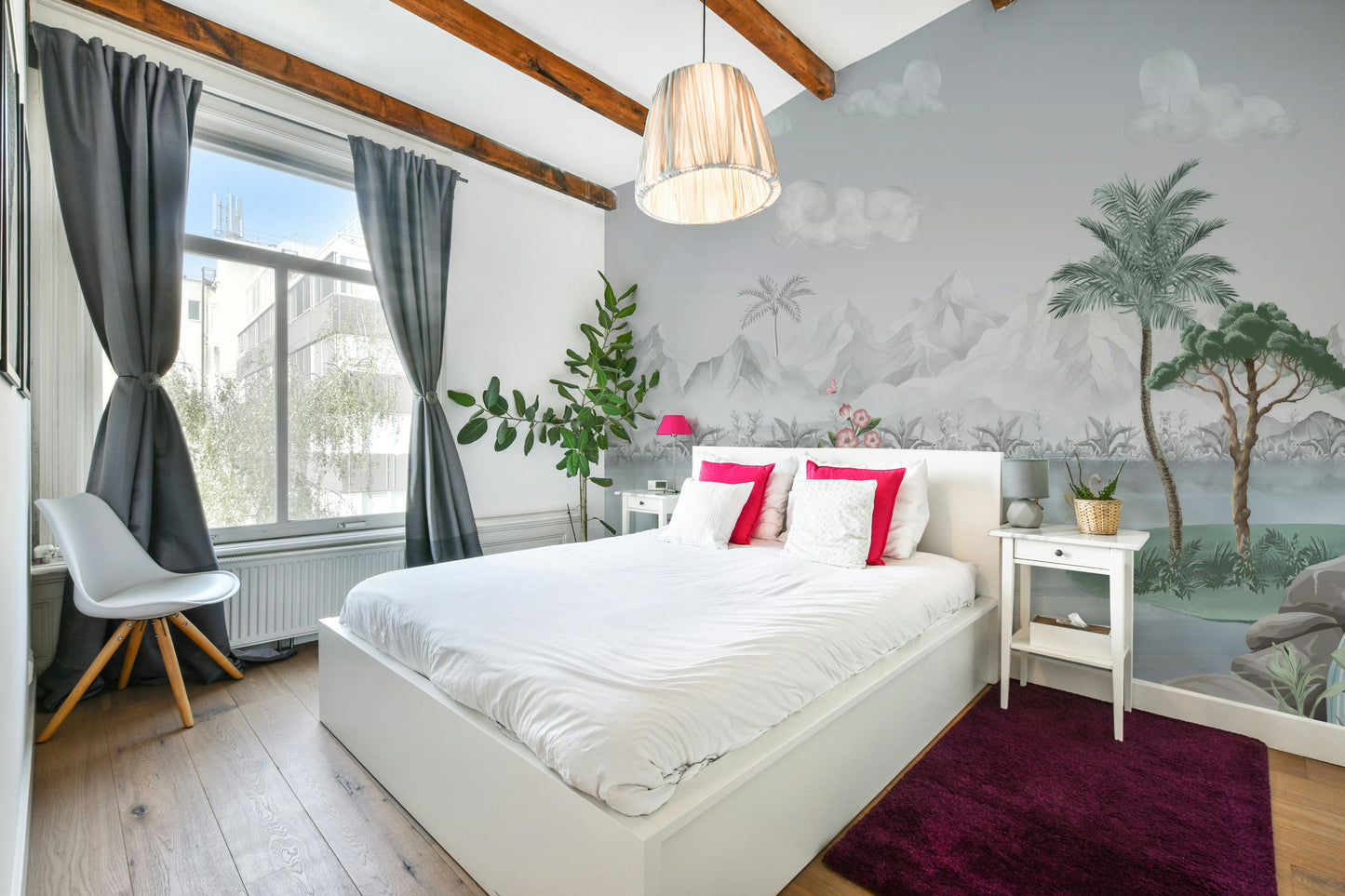 Misty Mountain Lake Escape Wall Mural