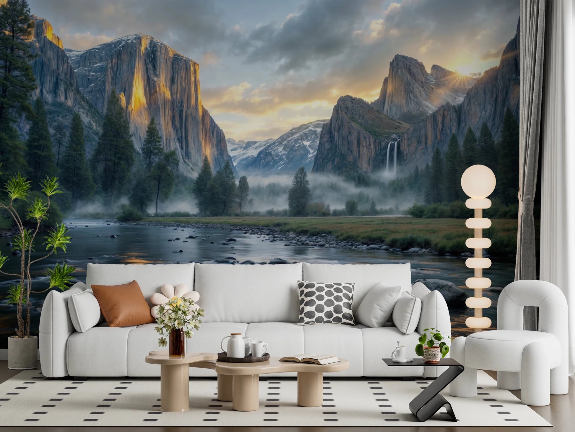 Misty Peaks Panorama Wall Mural