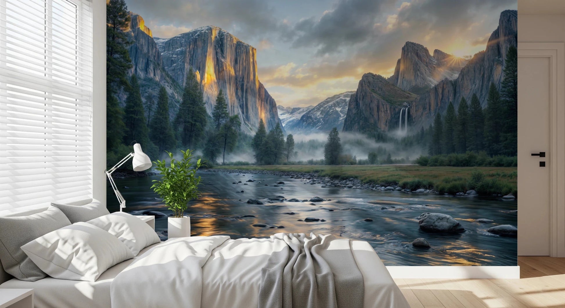 Misty Peaks Panorama Wall Mural