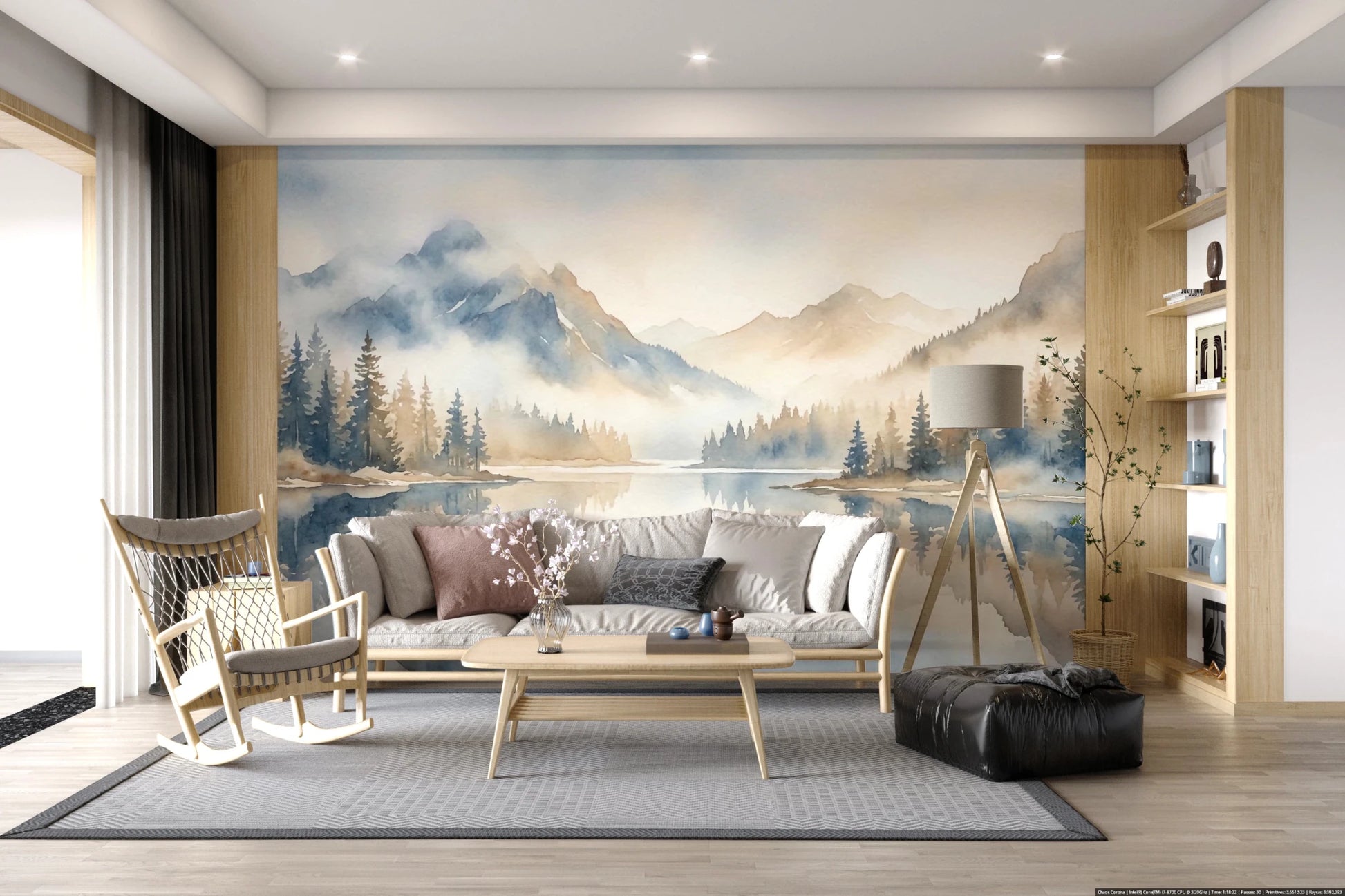 Misty Peaks Wall Mural