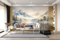 Misty Peaks Wall Mural
