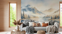 Misty Peaks Wall Mural