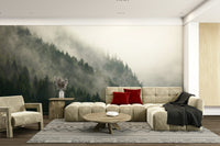 An artistic nature landscape mural for home decor.

