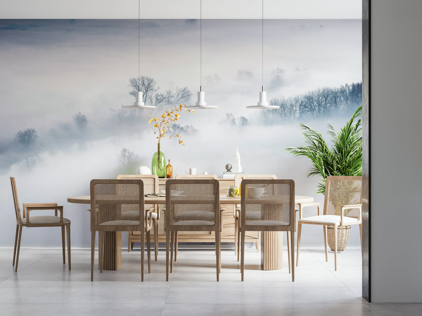 Misty Treescape Wall Mural -2159059