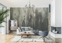 Misty Waterfall wallpaper mural with lush surroundings and flowing water for tranquil, calming spaces.