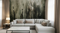 Decorative wall mural showcasing a misty waterfall landscape for forest, nature, or spa-inspired interiors.