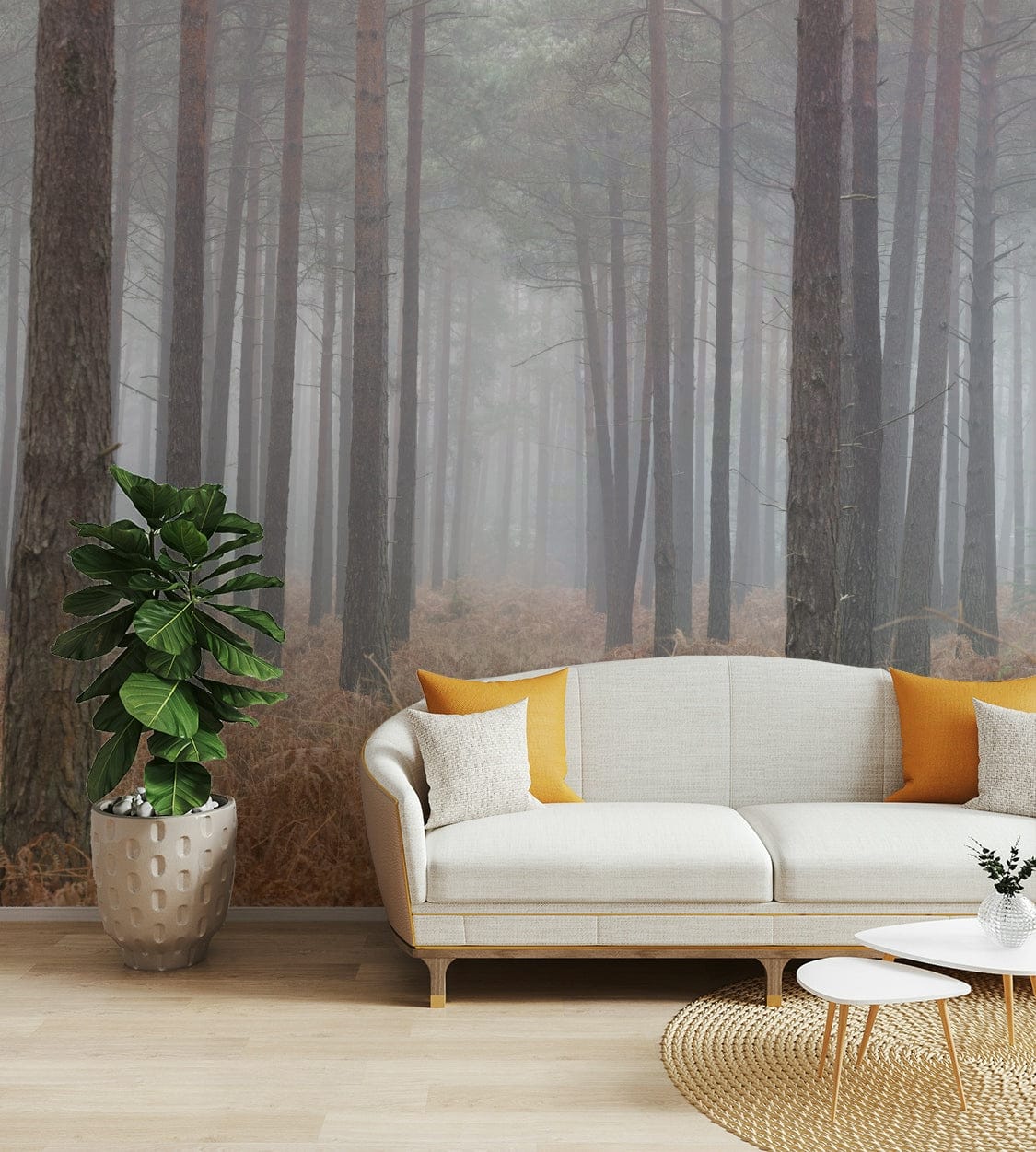 Misty Woodland Escape Wall Mural