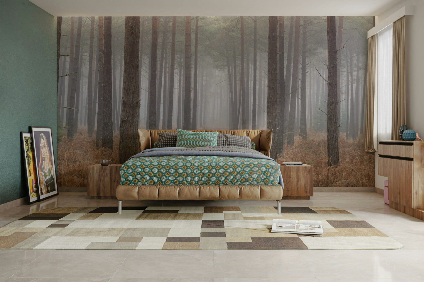 Misty Woodland Escape Wall Mural