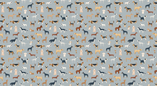 Blue Canine Medley Cute Dog Wallpaper