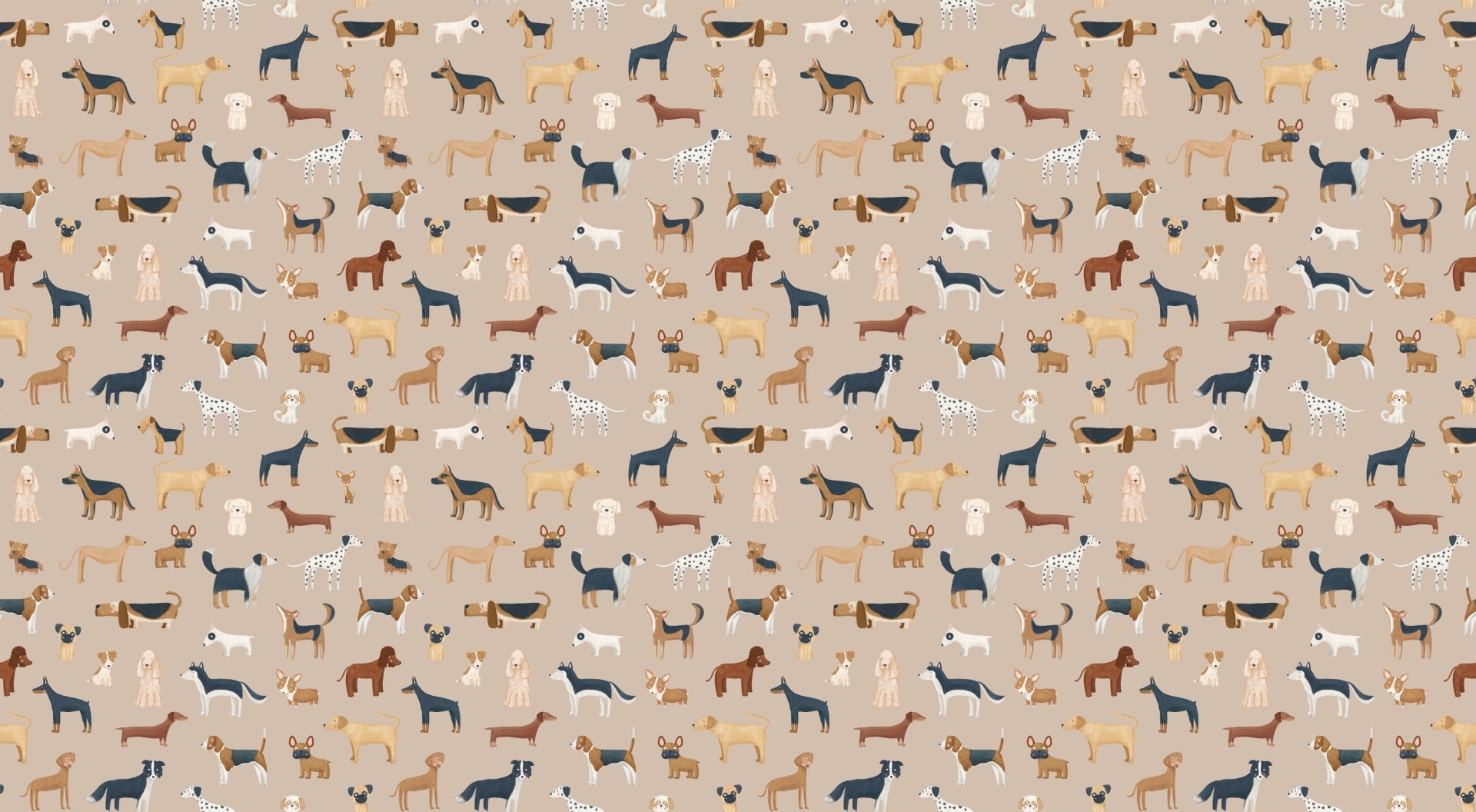 Brown Canine Mosaic Dog Wallpaper