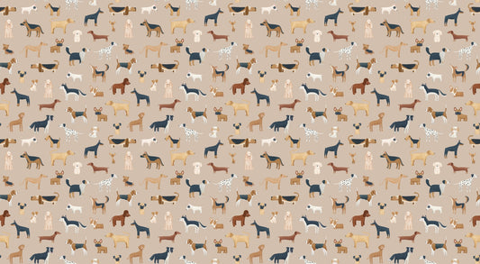 Brown Canine Mosaic Dog Wallpaper