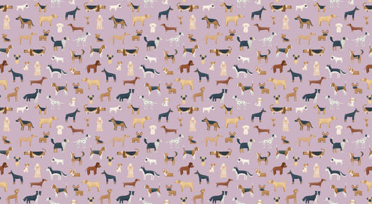 Lilac Dogs Muster Wallpaper