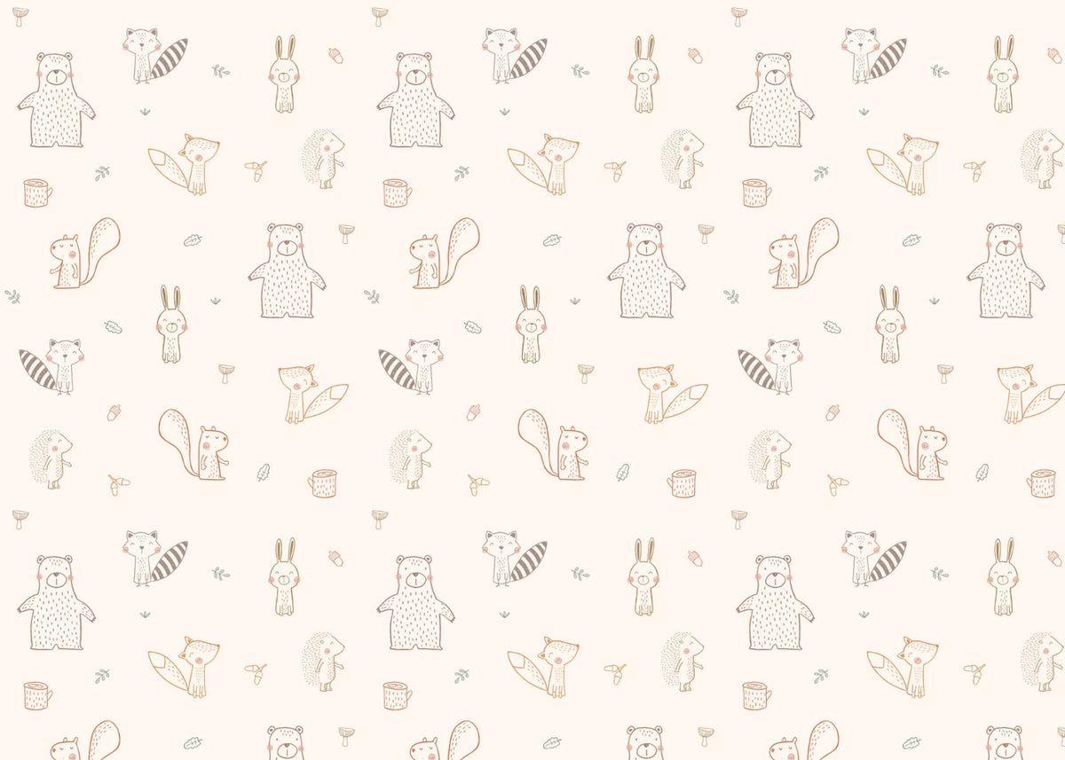 Fond d'écran des amis de la forêt pour bébé in your room — zoomed