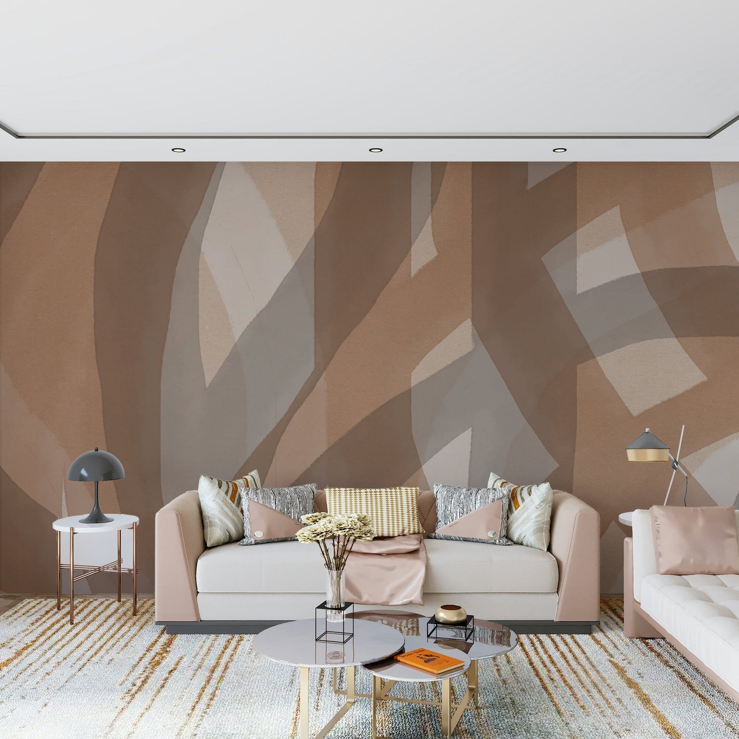 A contemplative subtle flow wallpaper mural for a feature wall.

