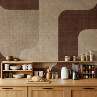 Neutral brown designs grace this elegant wallpaper.