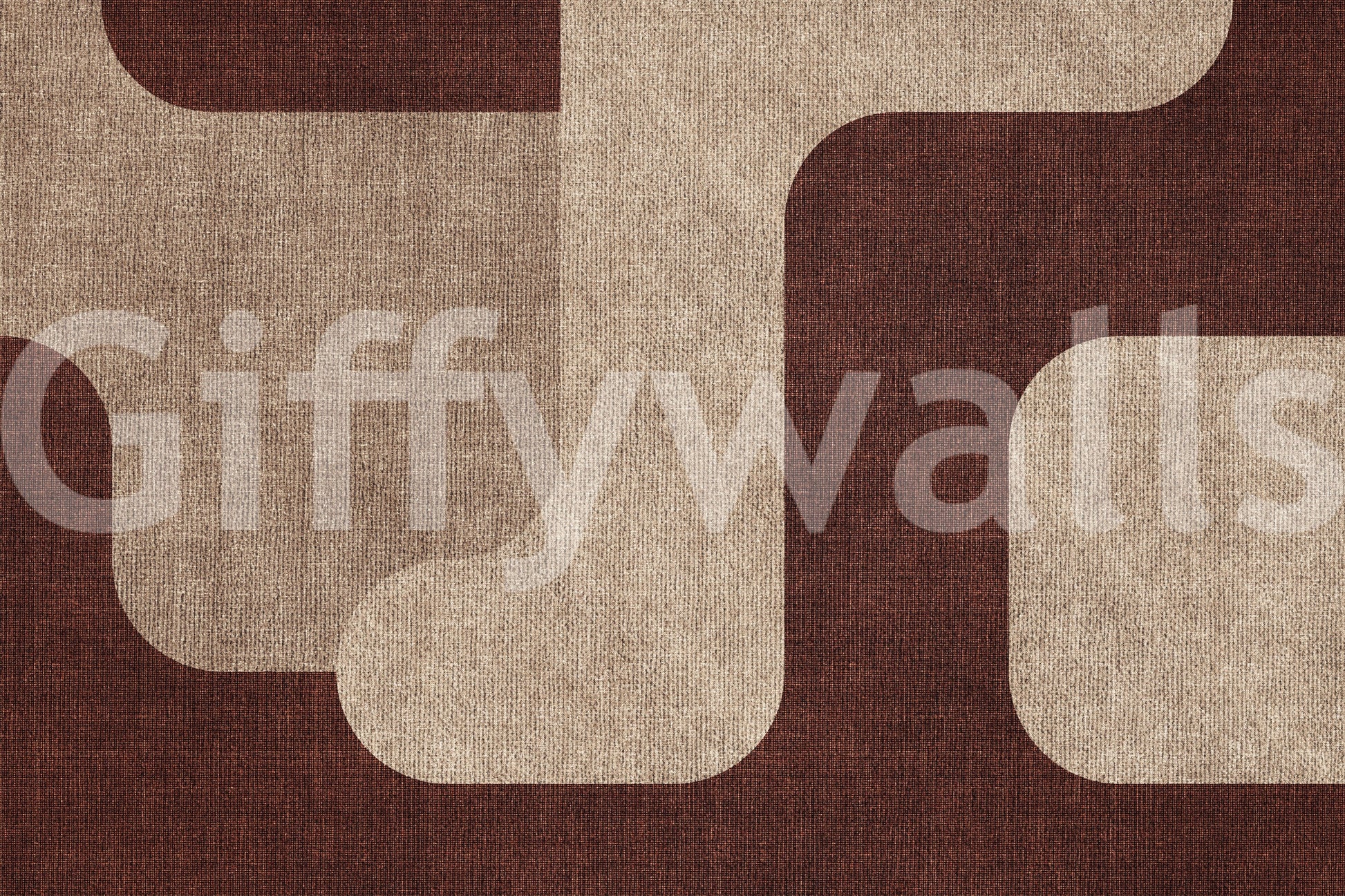 Contemporary woven look home accent Mocha Curves Design.