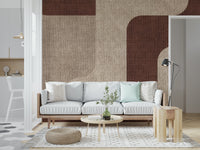 Mid-century modern aesthetic peel and stick wallpaper.