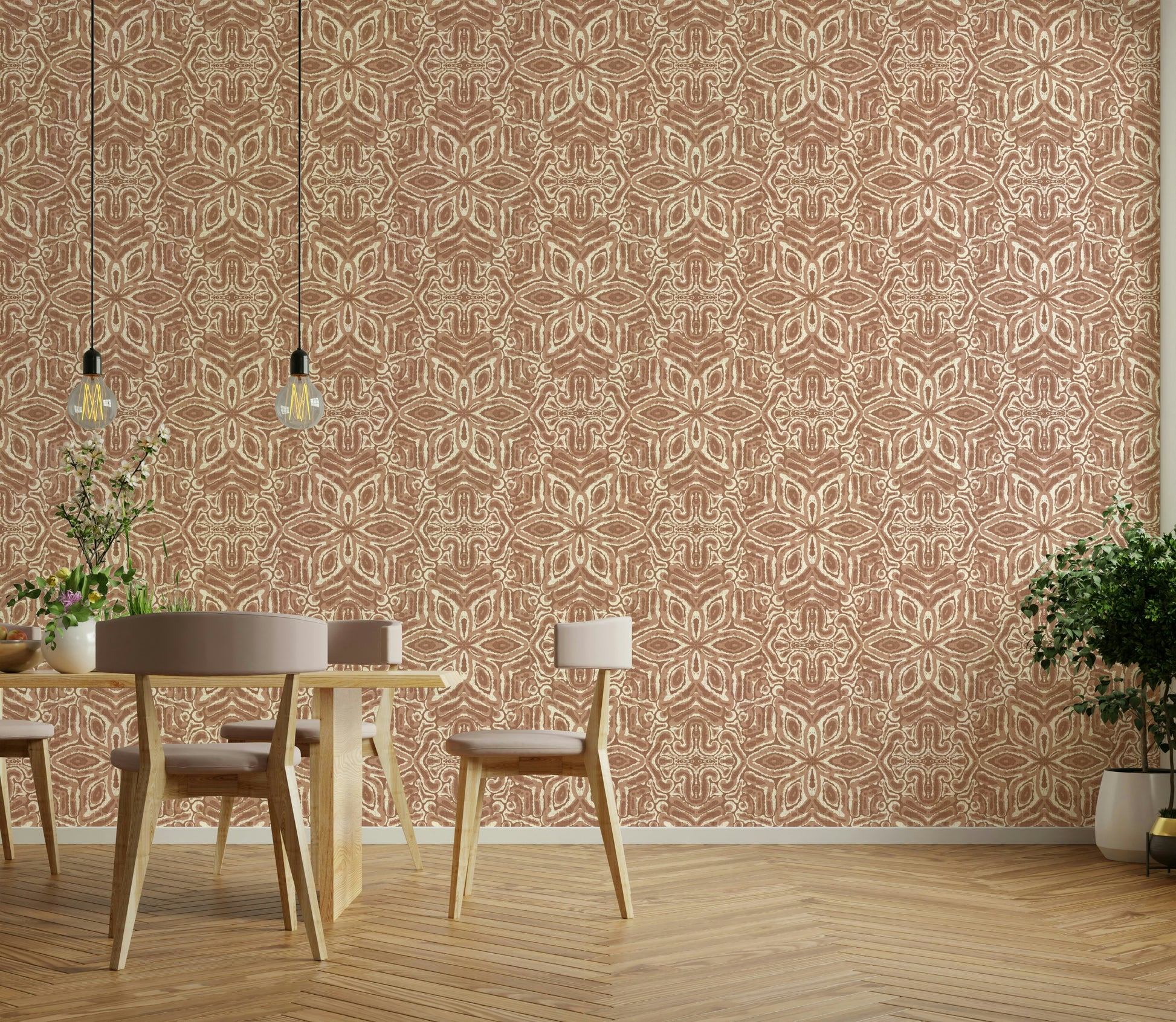 Floral symmetry wallpaper design

