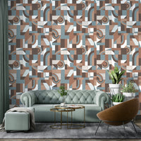 The mural extends across the entire wall, creating a clean backdrop.

