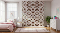 Contemporary wall mural featuring overlapping triangles in mocha and tan gradients.