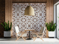 Triangles Composition Mocha Wallpaper featuring geometric shapes in warm mocha and beige tones.