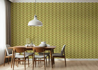 Groovy 70s style Mod Circle Pop wallpaper mural.