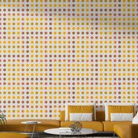 Modern geometric wallpaper with evenly spaced dots for stylish home decor.