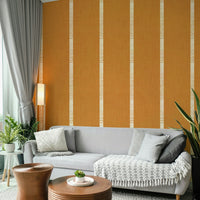 Bedroom caramel stripe mural

