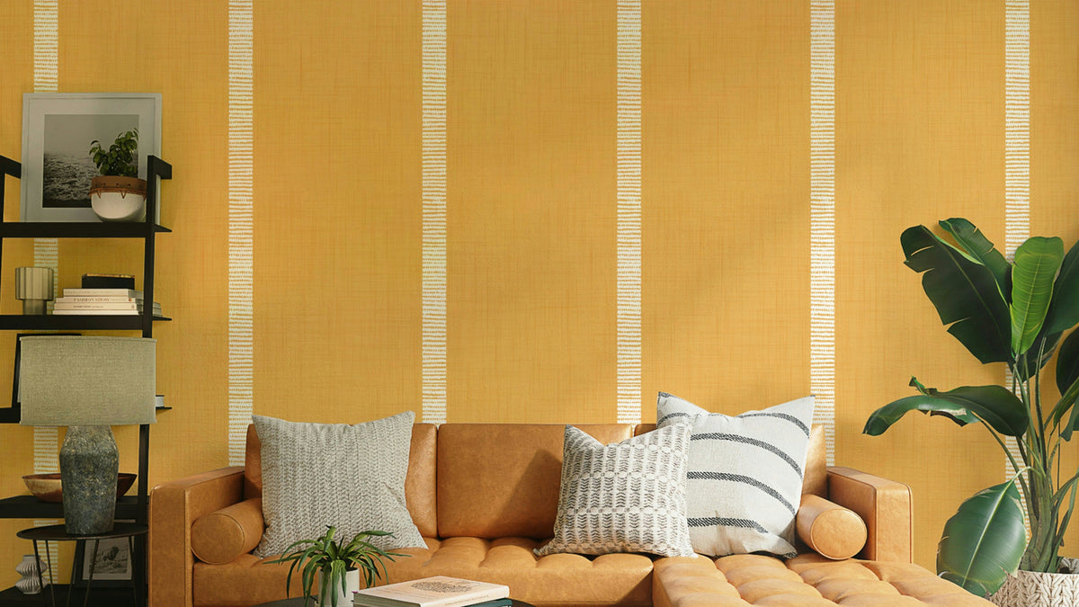Golden ocher stripe wallpaper

